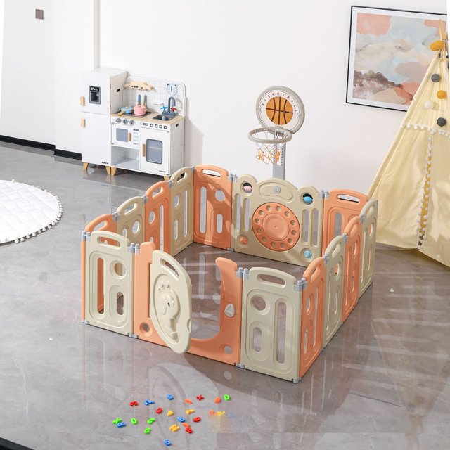 Memizo High Quality Colorful Fence HDPE Plastic Foldable Elephant Baby Playpen