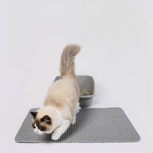 Cat Litter Mat Litter Box Mat Double Layer Design Waterproof Urine Proof Kitty Litter Mat Easy Clean Scatter Control Pet Litter Mat