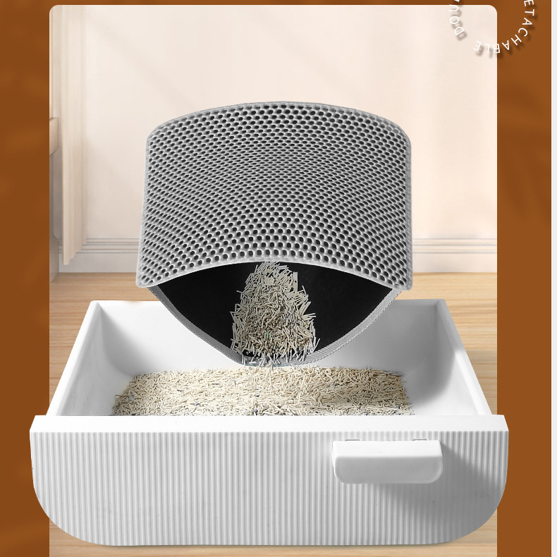 Double Layer Cat Litter Mat, Washable Anti-Splashing Cat Litter Trapping Mat, Non-slip Scatter Control Cat Litter Box Mat