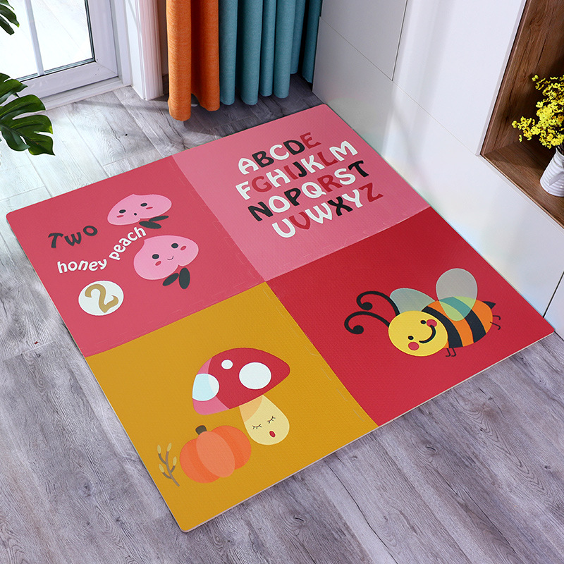 Printed Foam Tiles Interlocking Foam Mats Wood Grain Puzzle Floor Mat 