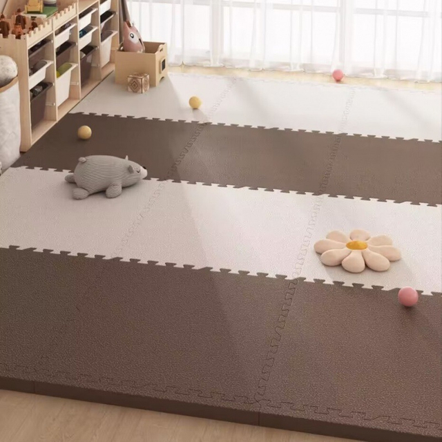 Interlocking Printed Wood Grain EVA Foam Mats Protective Floor Tiles Exercise Play Puzzle Mat