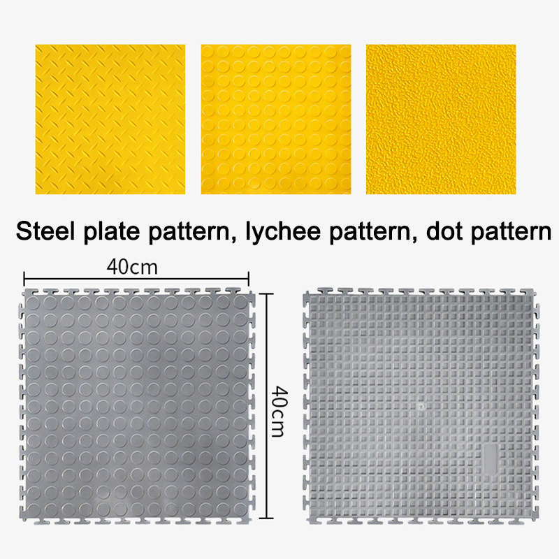  Heavy-duty, Thickened, Anti Slip, Flame-retardant, Waterproof Splicing Floor PVC Plastic Splicing Floor Mat for Workshop, Warehouse, Garage