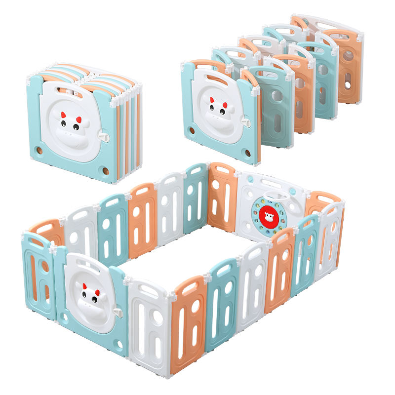 BPA-Free Non-Toxic Safe No Gaps Playards Fence Large Baby Play Yard Baby Playpen with Mat