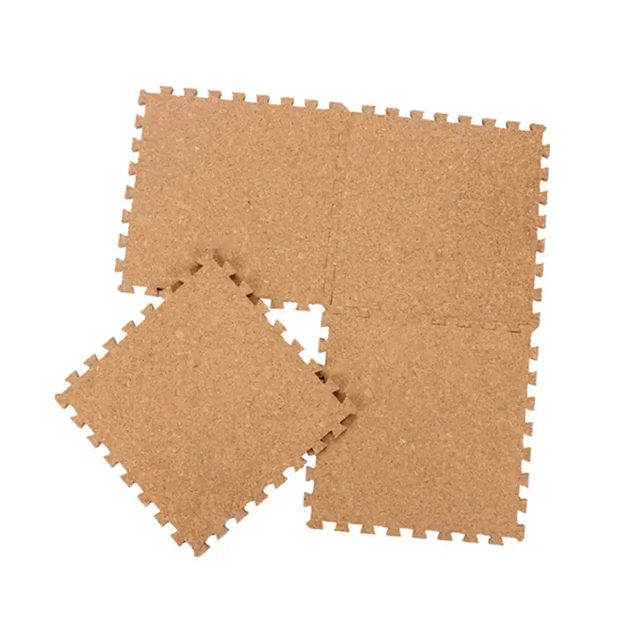 Non-toxic Puzzle Tatami Cork Oak Veneer Eva Foam Exercise Floor Mat 