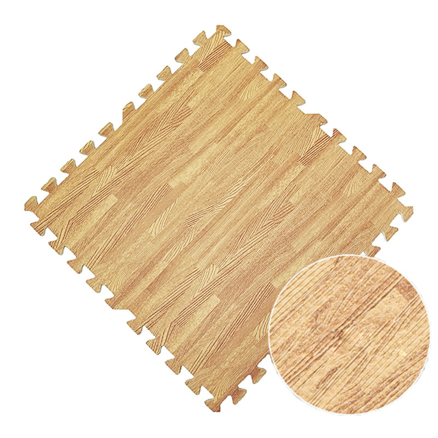 24*24 inch Sports Equipment Raw Material EVA Floor MAT EVA Foam Wooden Grain Puzzle Mat
