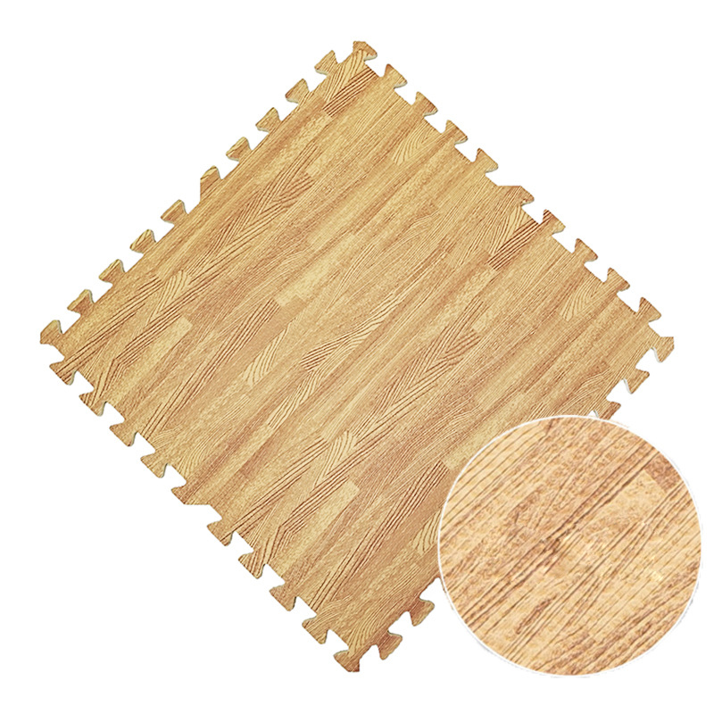 Logo Custom EVA Puzzle Baby Mat Interlocking Tiles Wooden Grain Design Tatame Puzzle Floor Mat