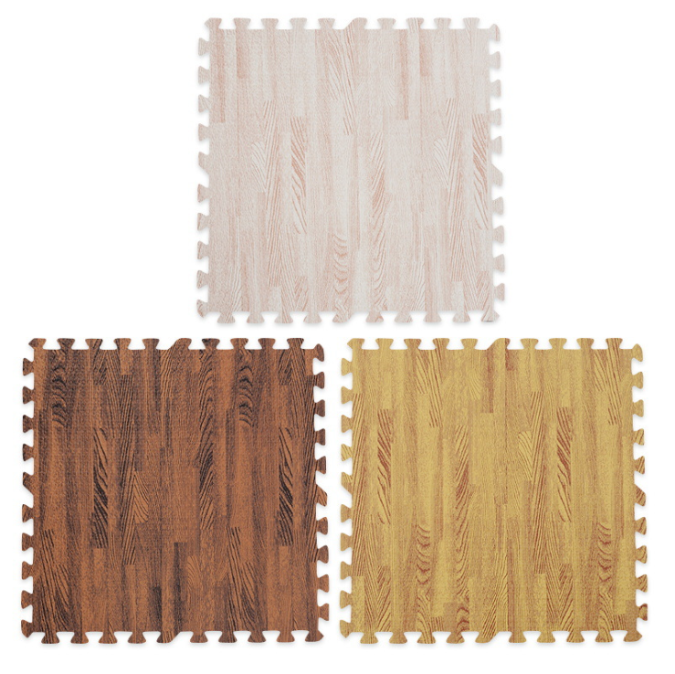 Logo Custom EVA Puzzle Baby Mat Interlocking Tiles Wooden Grain Design Tatame Puzzle Floor Mat