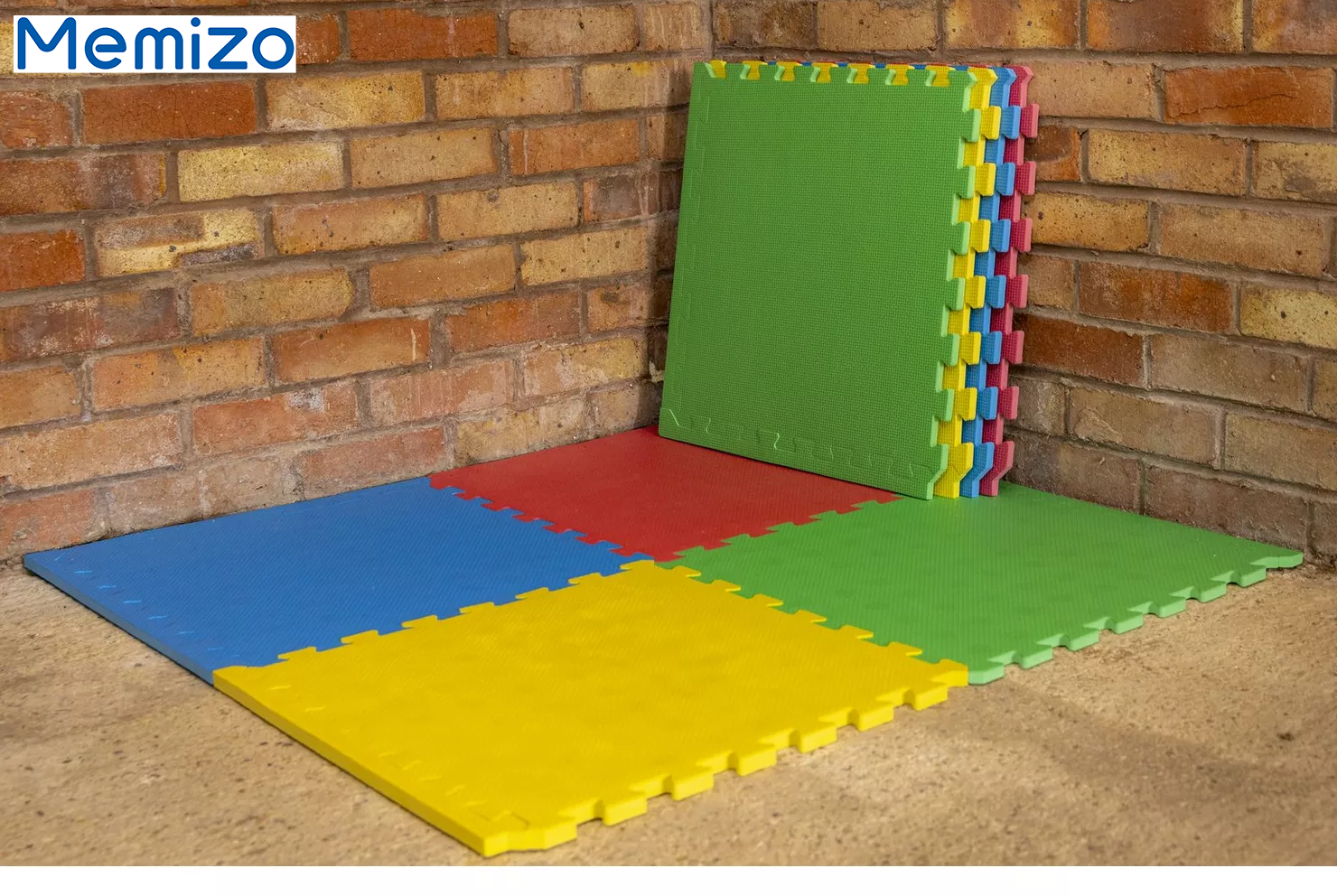 Memizo EVA Foam Exercise Interlocking Mat 8pc Coloured Floor Mat Set - 100cm x 200cm