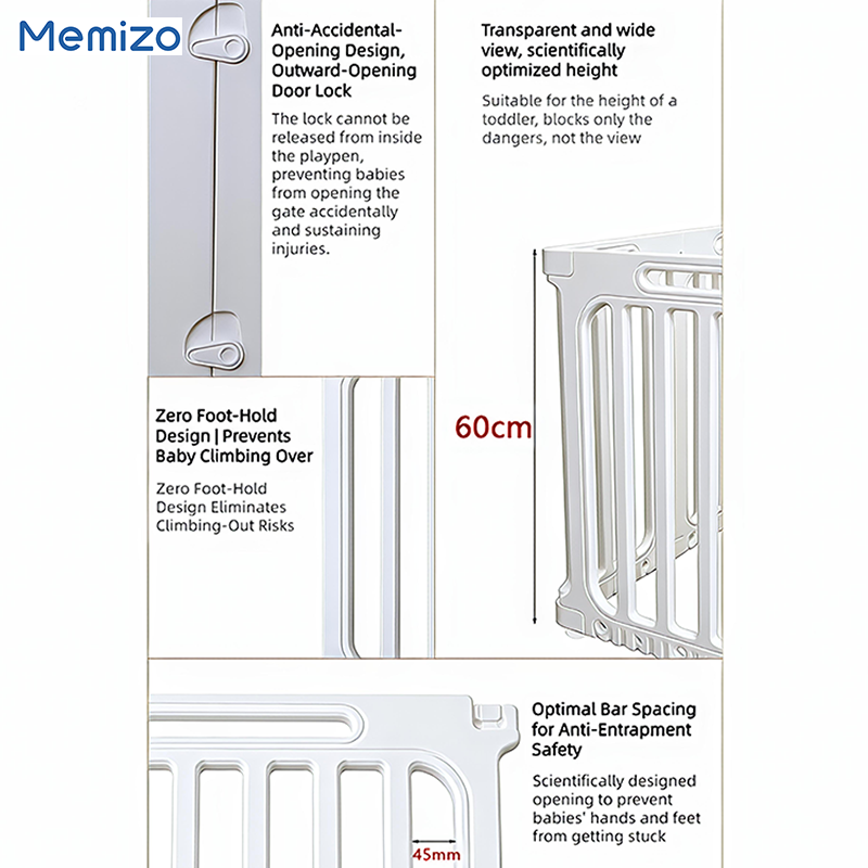 Memizo Luxury Kids Playpen, Indoor & Outdoor Plastic Safety Play Fence for Toddlers