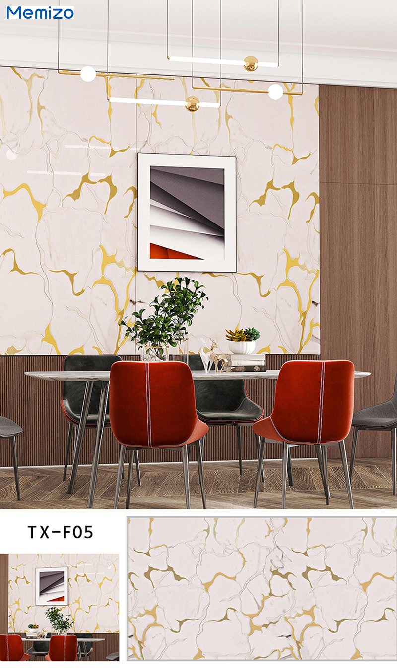 Imitation Marble Smart Tiles Kitchen Bathroom Shower Wall Tile Stickers Can Be Rolled and Customized in Size and Thickness
