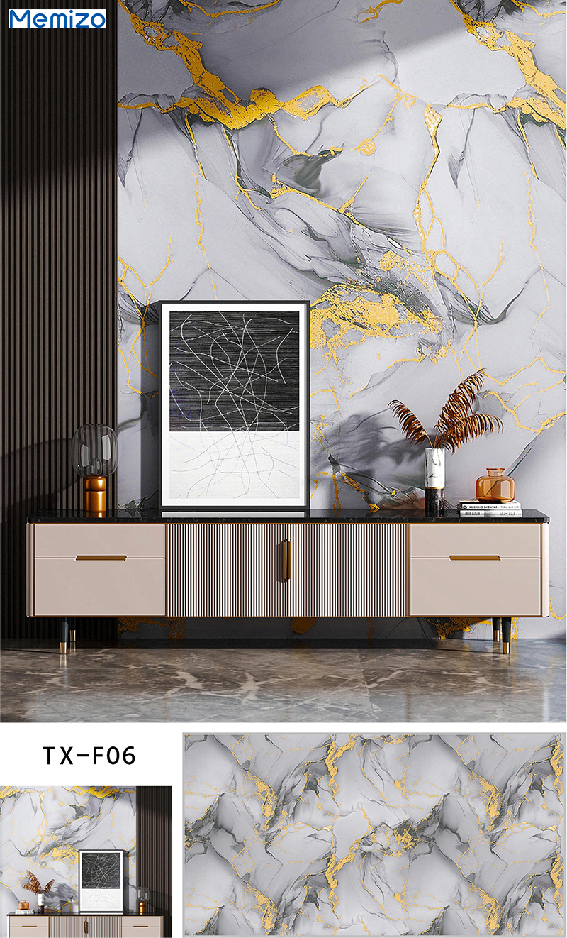 Imitation Marble Smart Tiles Kitchen Bathroom Shower Wall Tile Stickers Can Be Rolled and Customized in Size and Thickness
