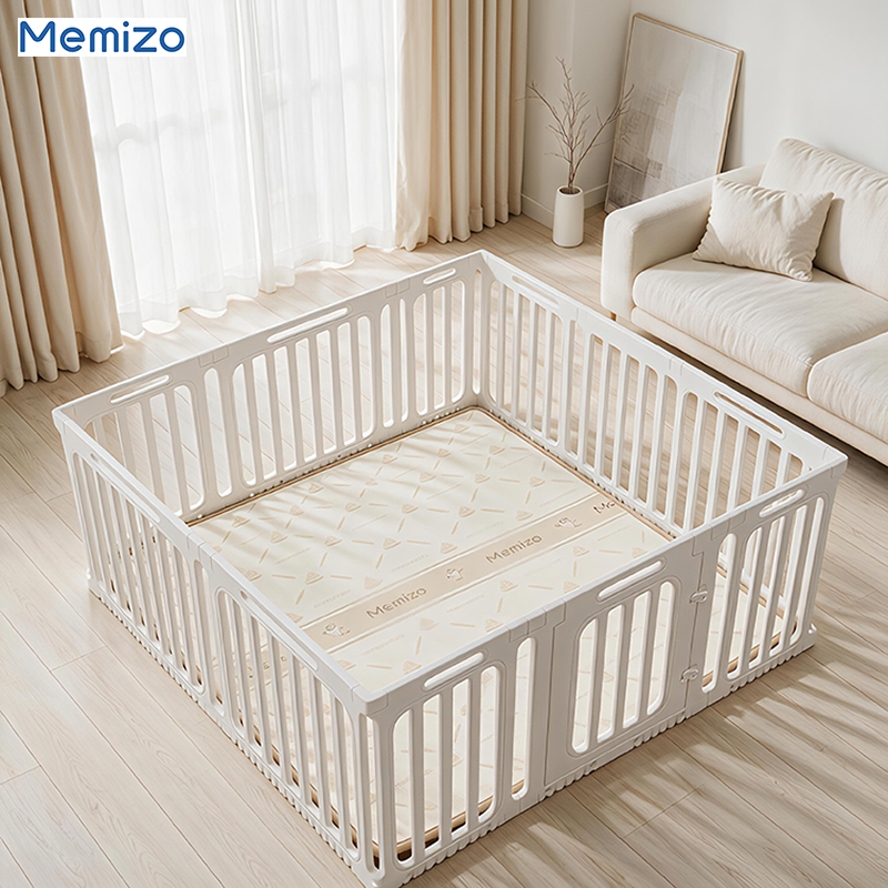 Memizo Luxury Kids Playpen, Indoor & Outdoor Plastic Safety Play Fence for Toddlers