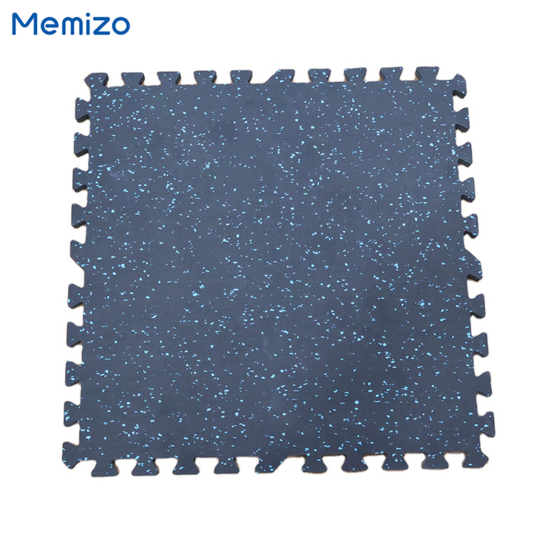 Gym flooring showing a rubber foam mat installation
